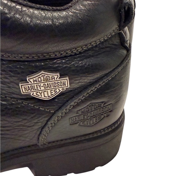Harley-Davidson Tyler Moto Boots Women’s Black Leather Laces Logo Size 8.5 - Picture 7 of 10